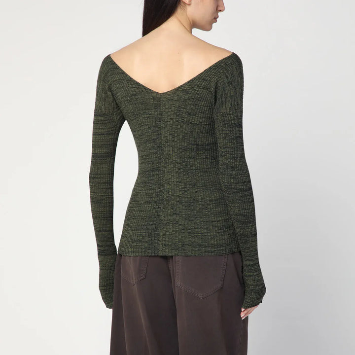 6397 - Double-V military green sweater Brand Sweater M