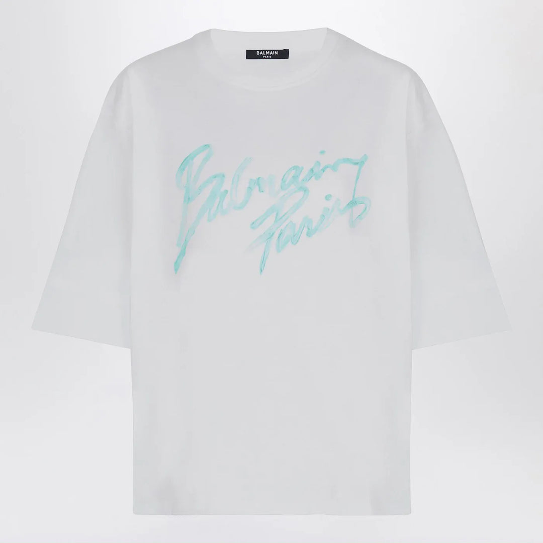 Balmain - Oversized white T-shirt with logo print Brand T-Shirt S
