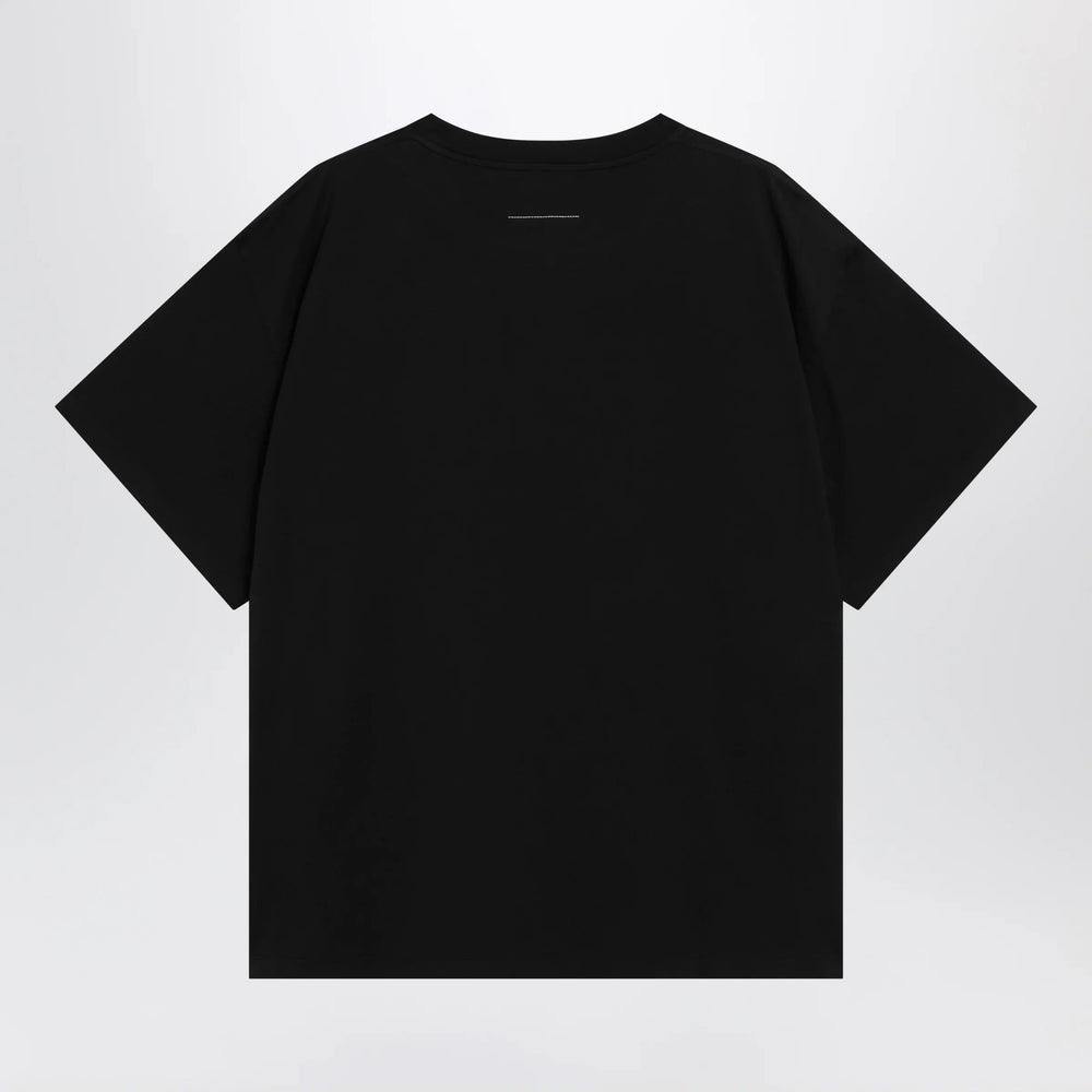 MM6 Maison Margiela - Black cotton T-shirt with Numeric logo Brand T-Shirt