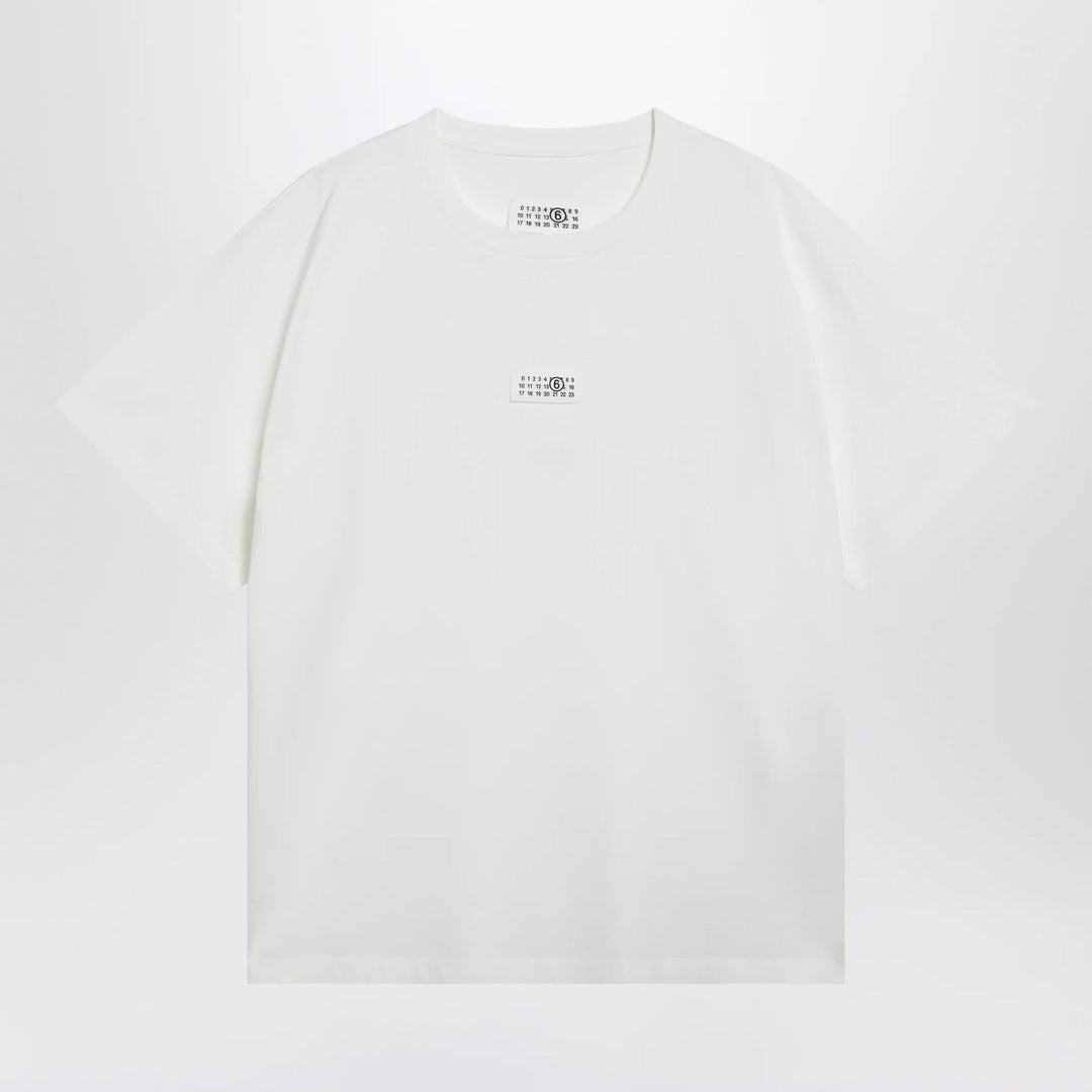 MM6 Maison Margiela - White cotton T-shirt with Numeric logo Brand T-Shirt S