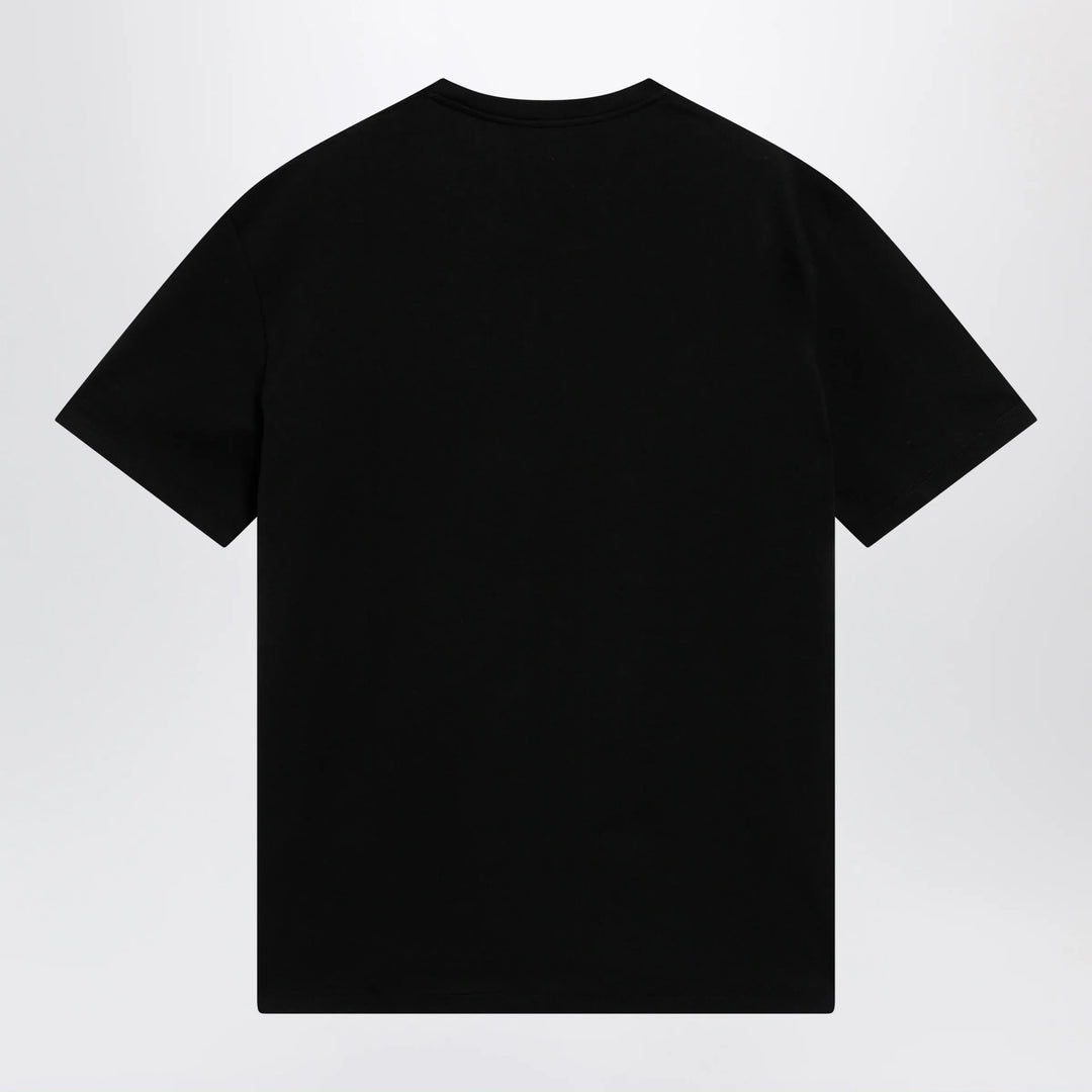 Valentino - Black cotton T-shirt with VLogo embroidery Brand T-Shirt