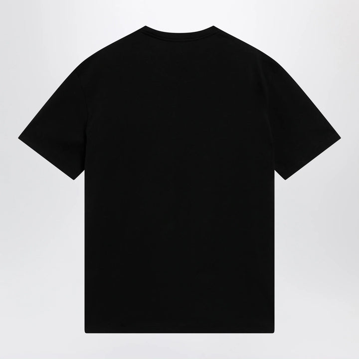 Valentino - Black cotton T-shirt with VLogo embroidery Brand T-Shirt