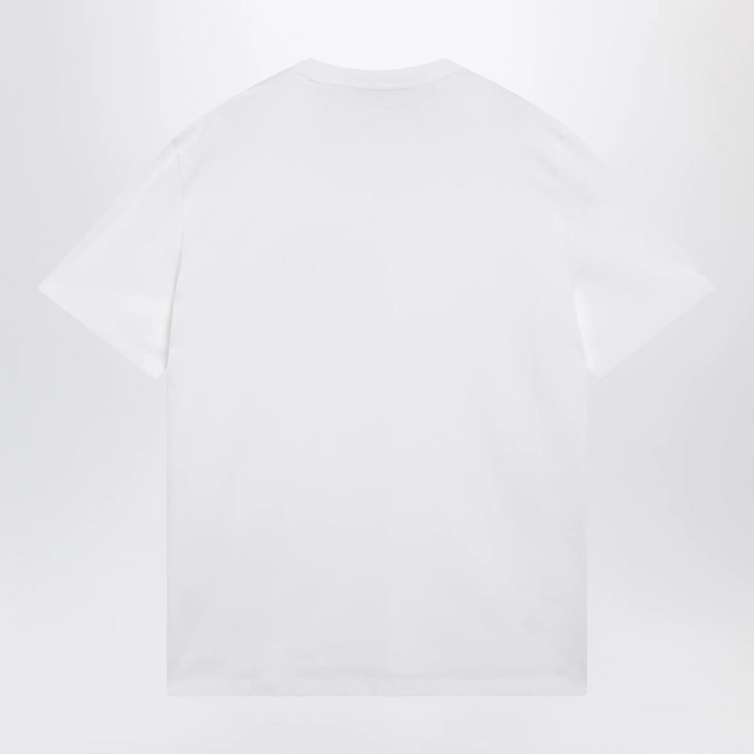 Valentino - White cotton T-shirt with VLogo embroidery Brand T-Shirt