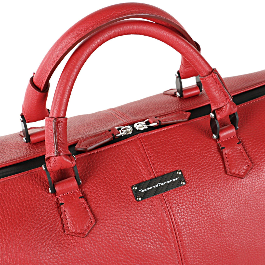 Tecknomonster Travel Bag Tecknomonster Bolina Leather Bag Red Colour Brand