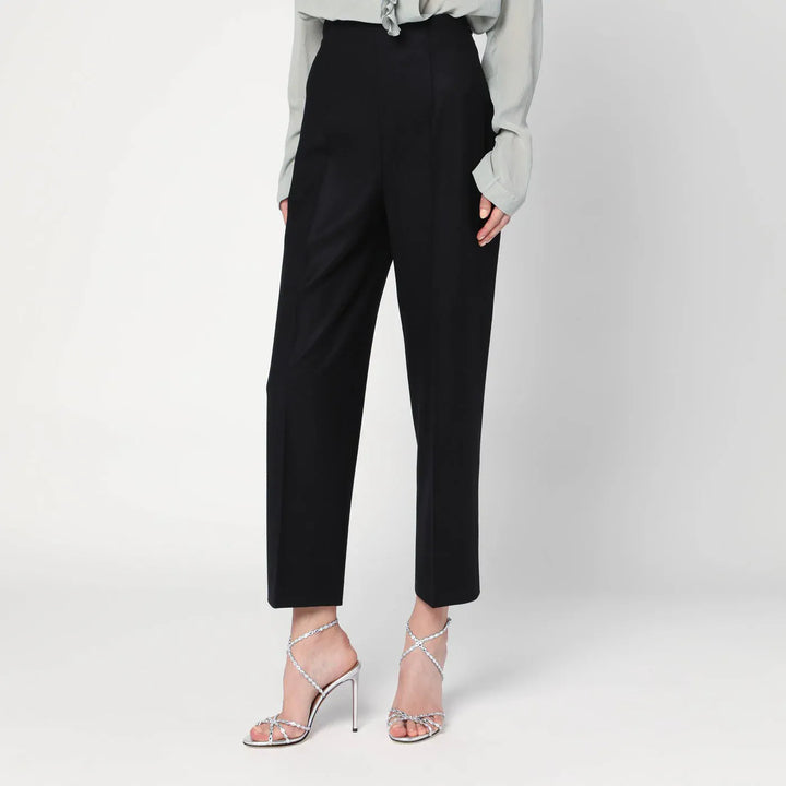 Alberta Ferretti - Black wool-blend trousers Brand Trousers 40  IT
