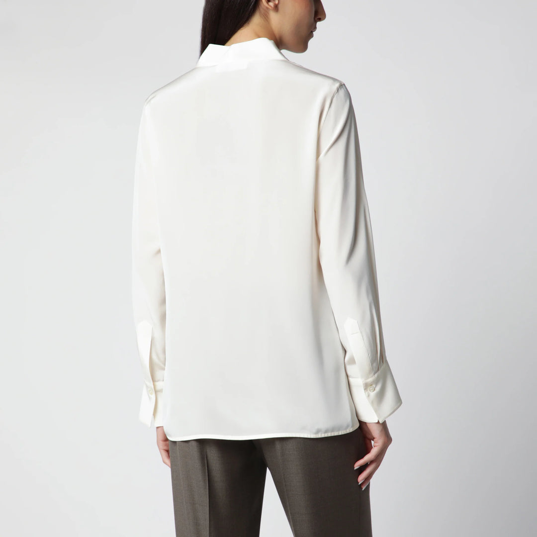Victoria Beckham - Ivory Silk V-Neck Blouse Brand