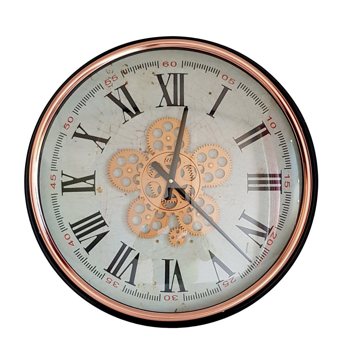 Chilli Wall Clock Domonique Round moving cogs wall clock - Rose Gold Domonique Round wall clock Rose Gold Copper w/ Black Brand