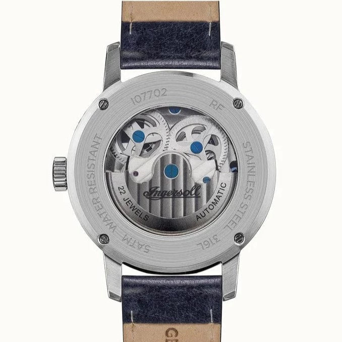 Ingersoll Watch Ingersoll The Jazz Automatic Silver Blue Leather Watch 42mm Ingersoll The Jazz Automatic Silver Blue Leather Watch 42mm Made in US Brand