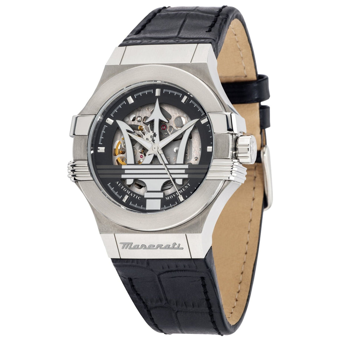 Maserati Watch Maserati Potenza Silver Skeleton Automatic 42mm Watch Brand